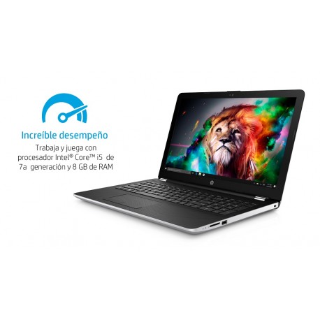 HP Laptop 15 bs015la de 15.6" Core i5 AMD Radeon 520 Memoria de 8 GB Disco Duro de 1 TB Plata - Envío Gratuito