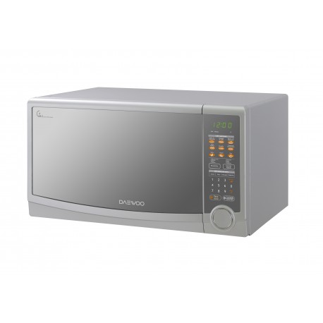 Daewoo Horno de microondas 1.4 pies cúbicos acabado espejo Plata Da