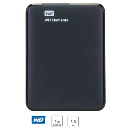 Western Digital Disco duro portatil Elements USB 3.0 1 TB Negro - Envío Gratuito