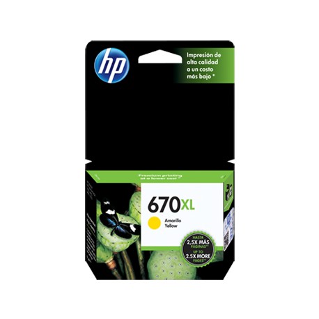 HP Cartucho InkAdvantage 670XL Amarillo - Envío Gratuito