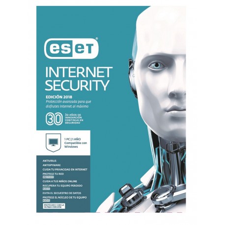 ESET Internet Security 1 Licencia 1 Año V2018 - Envío Gratuito