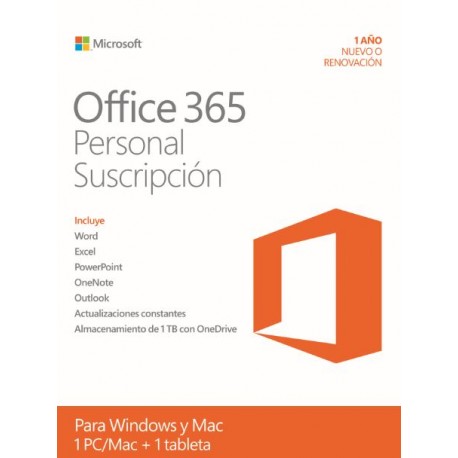 Microsoft Office 365 Personal 1 año Windows /Mac - Envío Gratuito