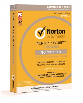 Norton Security Premium 1 Año 10 dispositivos - Envío Gratuito