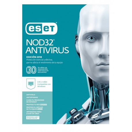 ESET Antivirus NOD32 3 Licencias 1 Año V2018 - Envío Gratuito