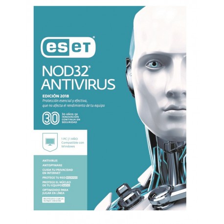 ESET Antivirus NOD32 1 Licencia 1 Año V2018 - Envío Gratuito