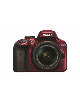 Nikon Cámara D3400 AF-P 18-55 DX VR Rojo - Envío Gratuito