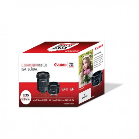 Canon Kit 2 Canon Kit 2 Lentes EF-S 10-18mm F/4.5-5.6 IS STM / EF 50MM F/1.8 STM Negra - Envío Gratuito