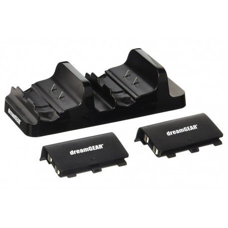 DreamGEAR Base cargador con 2 docks y 2 baterías recargables para Xbox One Negro - Envío Gratuito