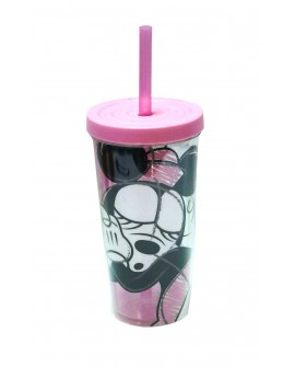 Siglo XXI Vaso doble pared con tapa y popote Minnie - Envío Gratuito