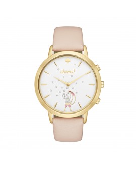 Kate Spade Reloj Híbrido Rosa/Dorado Piel - Envío Gratuito
