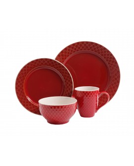 Gibson Vajilla de cerámica con 16 piezas Rojp - Envío Gratuito