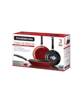 Tramontina Juego de 3 sartenes Rojo - Envío Gratuito