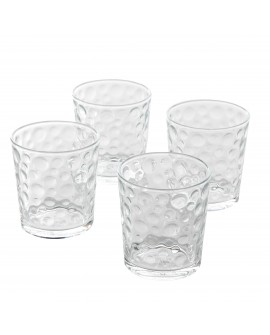 Gibson Set de 4 vasos de vidrio capacidad de 13 oz con diseño de burbujas - Envío Gratuito