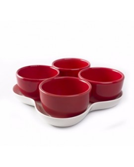 Crown Baccara Botanero de cerámica con 5 piezas Rojo - Envío Gratuito