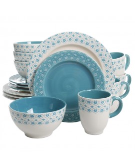 Gibson Vajilla 16Pz Ceramica Azul - Envío Gratuito