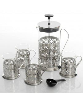 Gibson Set 5Pz Prensa C/Tazas Vidrio - Envío Gratuito