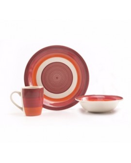 Crown Baccara Vajilla Naya Rojo con 12 piezas para 4 personas - Envío Gratuito