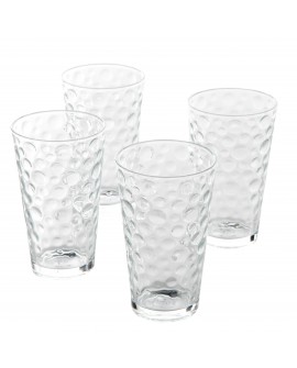 Gibson Set de 4 vasos de vidrio capacidad de 16 oz con diseño de burbujas - Envío Gratuito