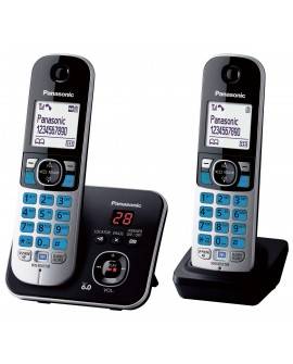 Panasonic Teléfono KX-TG6822 Doble con contestadora Negro - Envío Gratuito